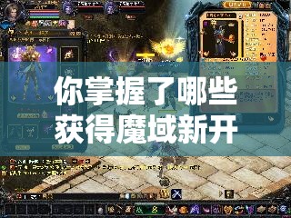 你掌握了哪些获得魔域新开服献祭点的方式？